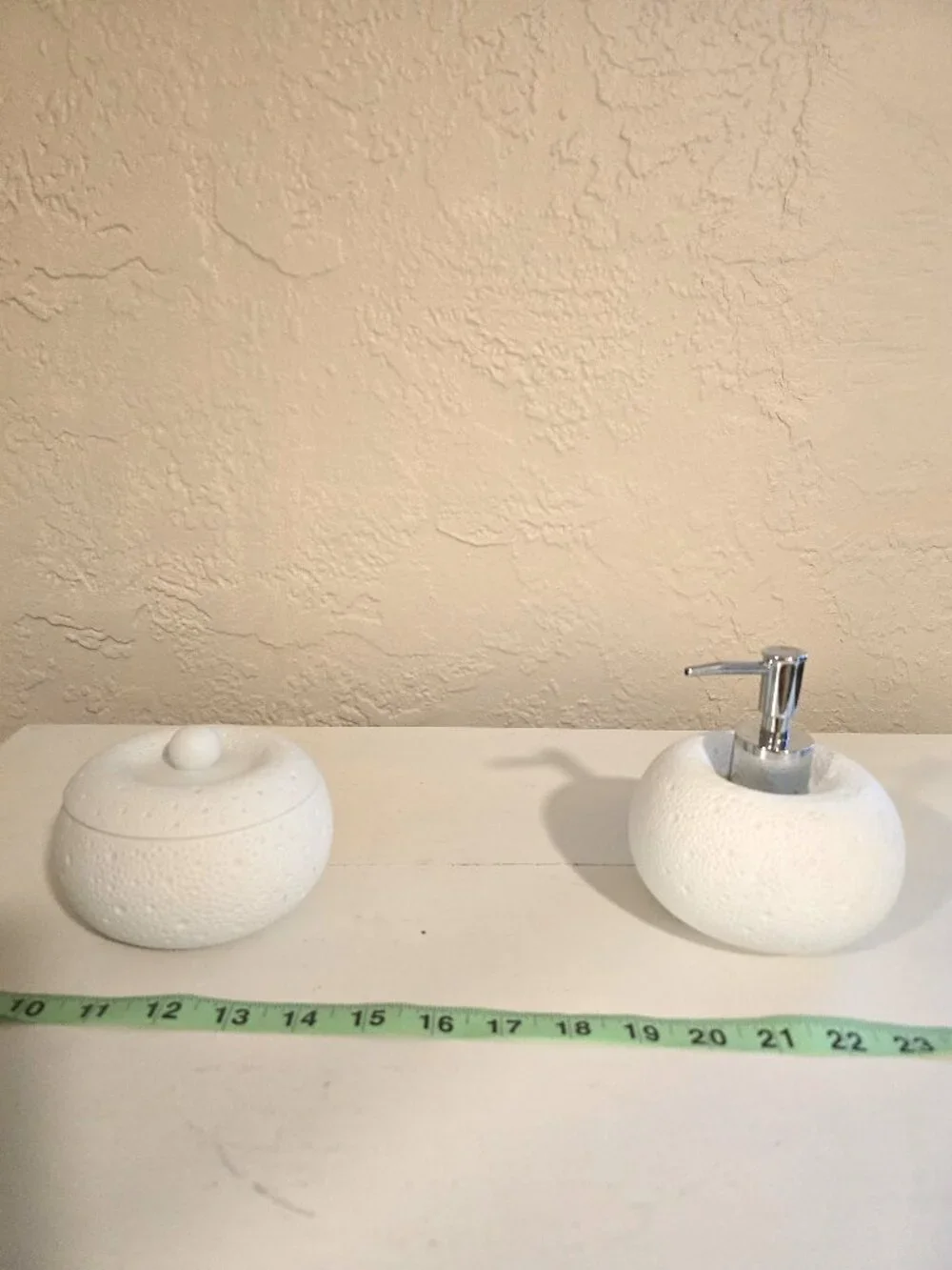 Pigeon & Poodle Hilo White Porcelain Sea Urchin 2pc Bathroom Set - Soap Pump/Jar